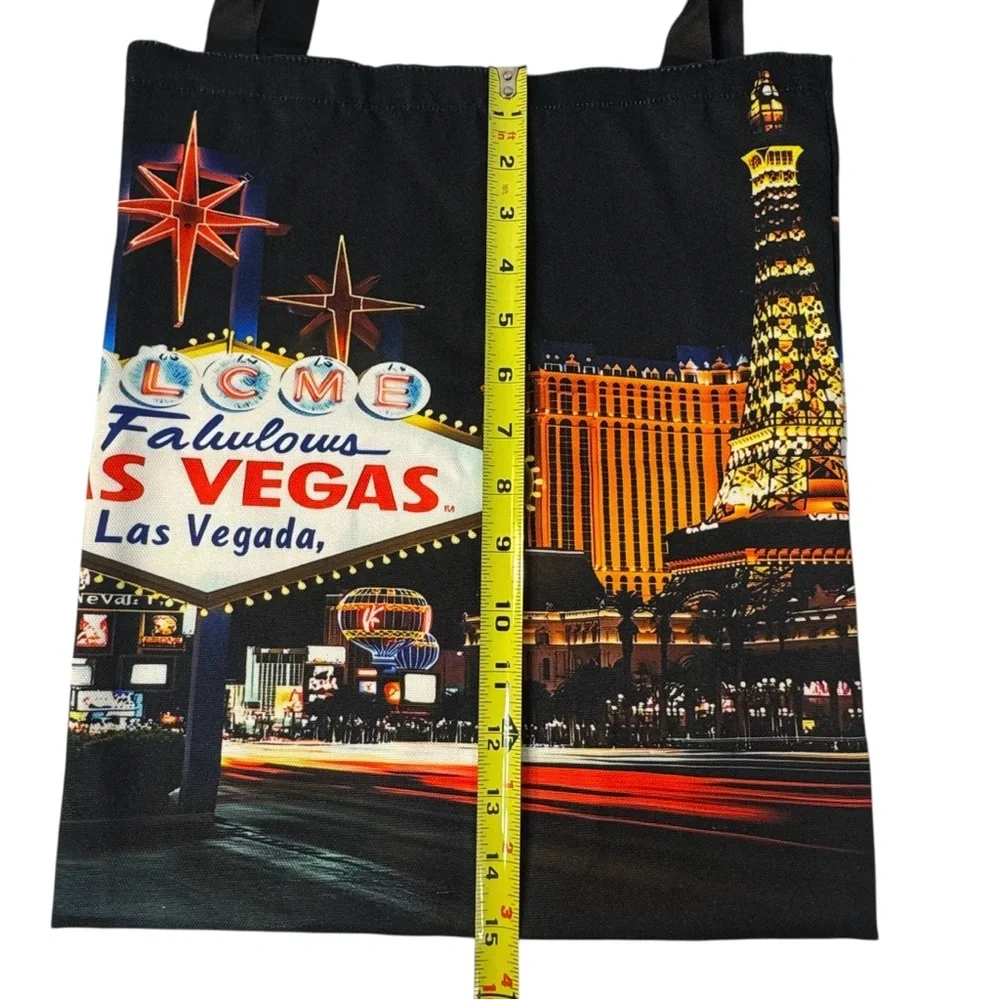Las Vegas Souvenir Tote Bag Photo Frame Keychain Set‎ Iconic Strip Night Scene